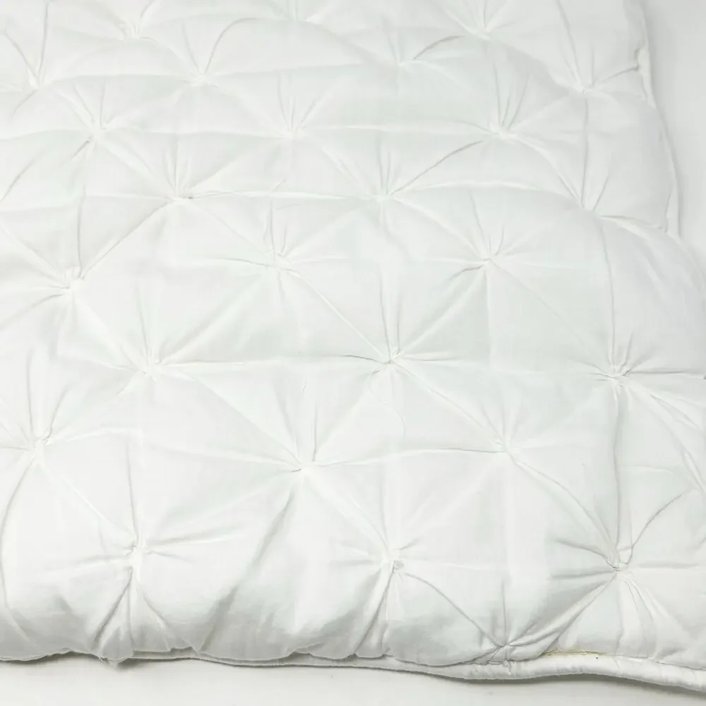 Pottery Barn Home Quilted Pintuck Accent Throw Pillow Sham Case Cover White‎